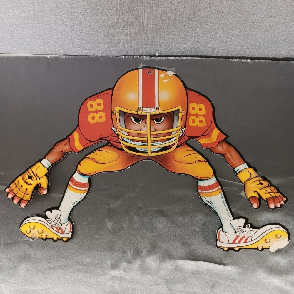 RARE VTG Beistle Die Cut Lot Cardboard Cutout Paper Wall Hanging‎ FOOTBALL Fall